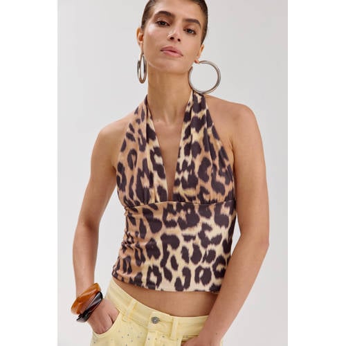 HARPER & YVE top met dierenprint bruin afbeelding