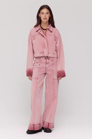 wide leg jeans lichtroze