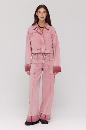 wide leg jeans lichtroze
