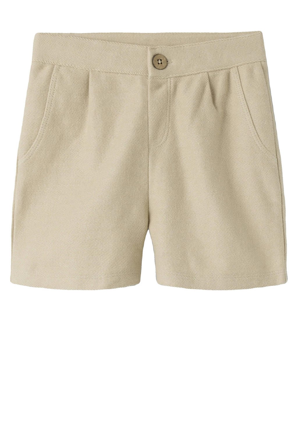 Beige jongens LIL' ATELIER MINI barrel regular waist casual short van katoen met knoopsluiting en effen