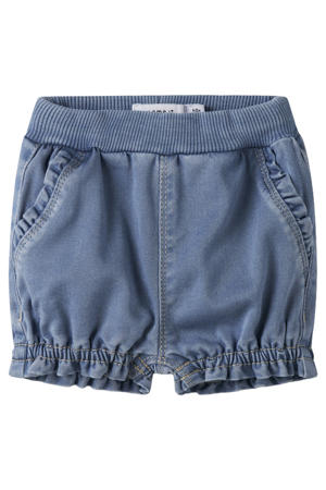 regular waist casual short light blue denim