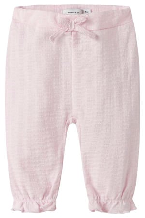 regular waist babybroek lichtroze met textuur