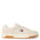 Tommy Jeans leren sneakers beige