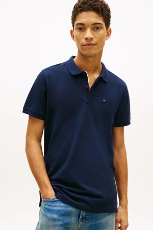 slim polo donkerblauw