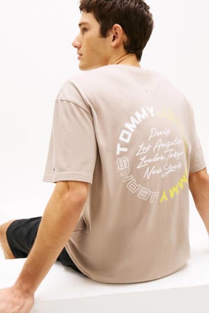 relaxed T-shirt met backprint oudroze