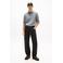 Tommy Jeans regular casual overhemd met linnen donkerblauw
