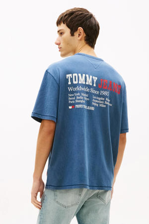 relaxed T-shirt met backprint donkerblauw
