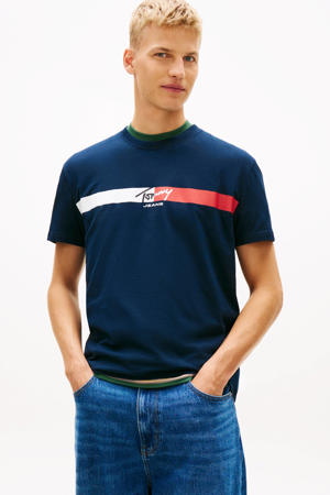 regular T-shirt donkerblauw