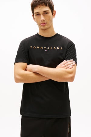 regular T-shirt zwart