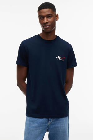 slim T-shirt donkerblauw