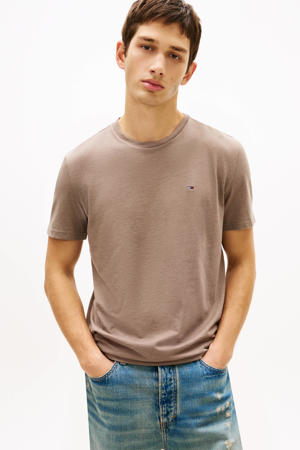 slim T-shirt lichtbruin
