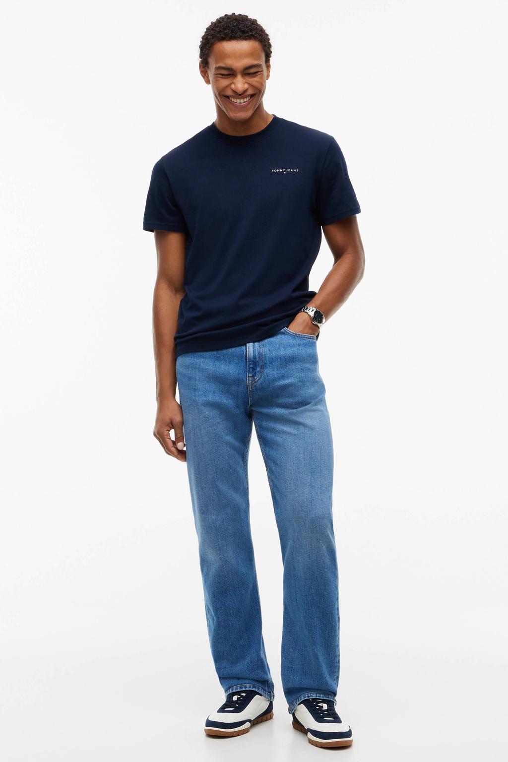 Tommy Jeans slim T-shirt donkerblauw
