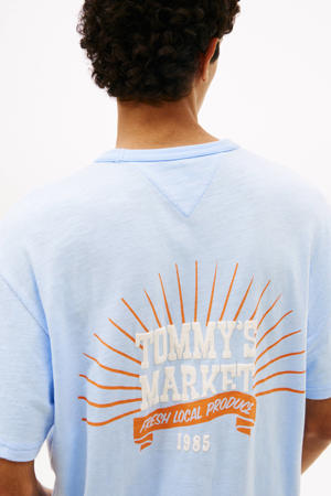 relaxed T-shirt met backprint lichtblauw