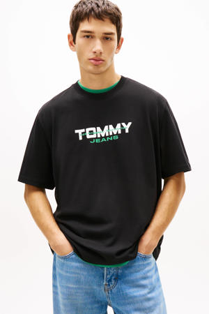 regular T-shirt zwart