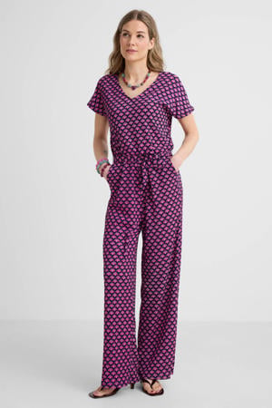 jersey crinkle jumpsuit met all-over print