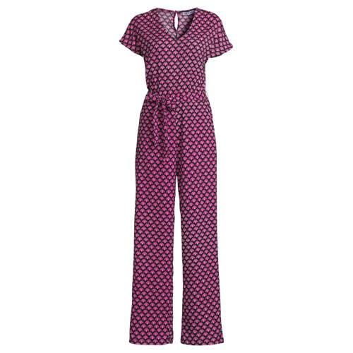 Anytime jersey crinkle jumpsuit met all-over print afbeelding