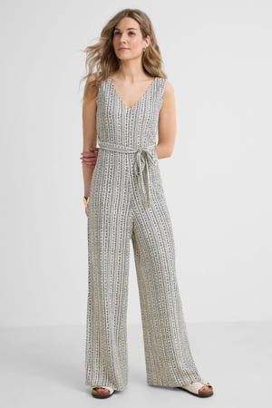 jumpsuit met all-over bloemenprint wit
