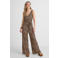 Anytime jumpsuit met panterprint bruin