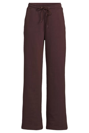wide leg joggingbroek donkerbruin