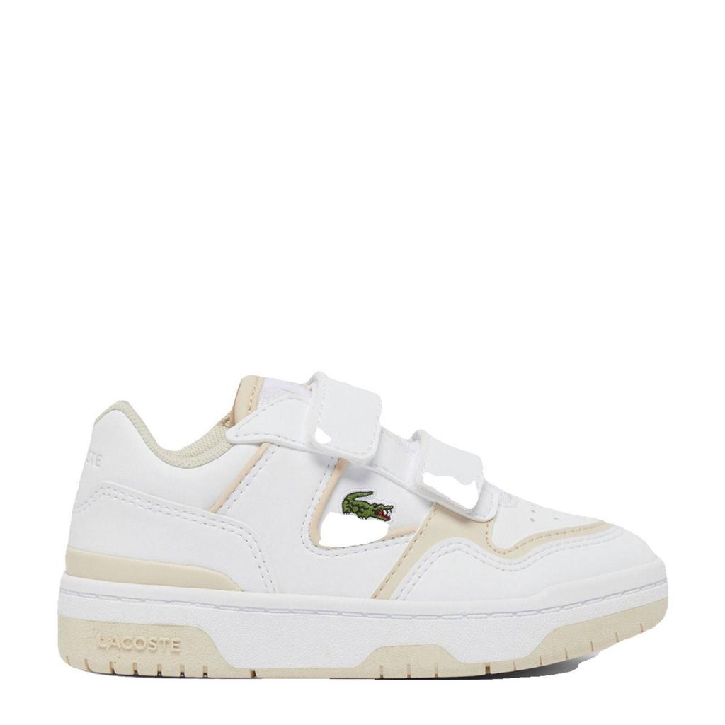 Wit en ecru jongens en meisjes Lacoste Courtcage Set sneakers van imitatieleer/voering: mesh/voetbed: eva met klittenband