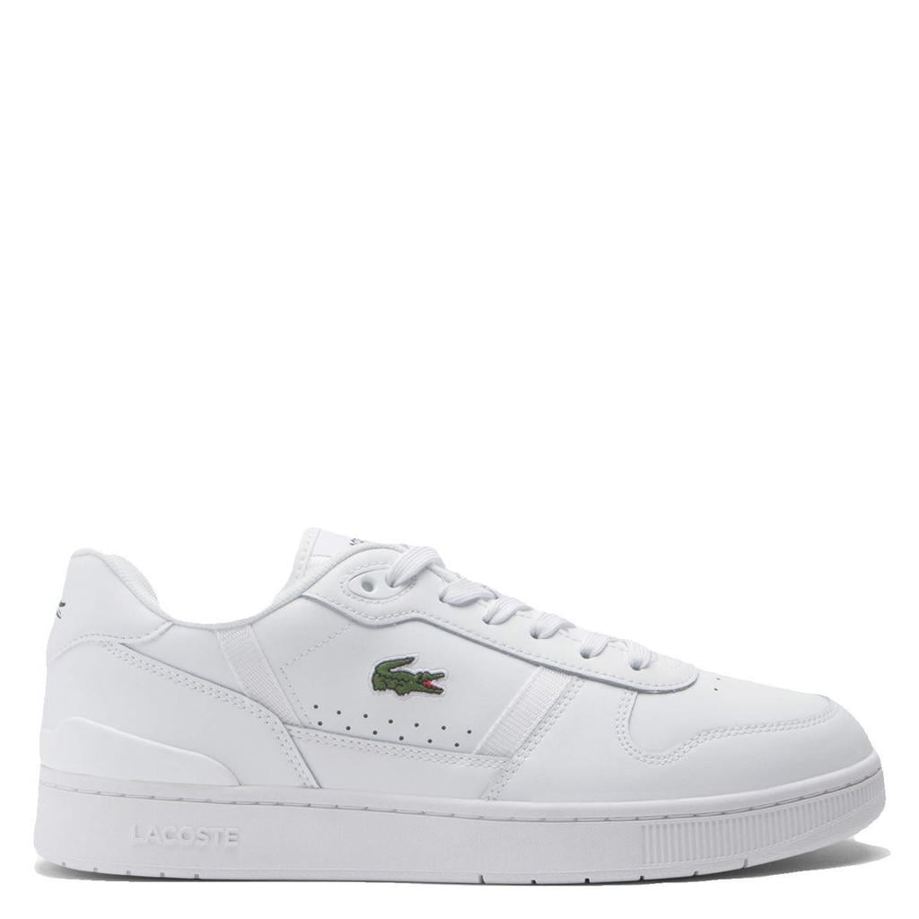 Witte heren Lacoste T-Clip Set sneakers van leer-imitatieleer/voering: mesh/voetbed: eva