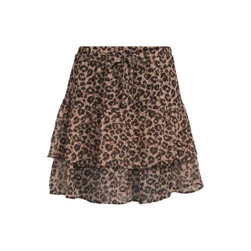 Anytime mini rok met ruches panterprint afbeelding
