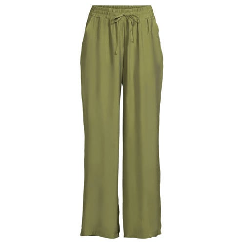 Anytime wide leg broek olijfgroen afbeelding