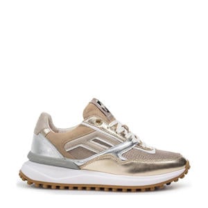 Noppi 52.02 leren sneakers goud/zilver