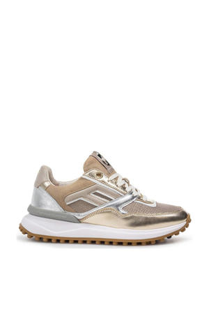 Noppi 52.02 leren sneakers goud/zilver
