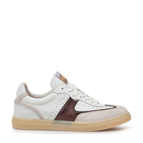 Floris van Bommel Minni 04.29 leren sneakers wit/bruin afbeelding