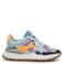Floris van Bommel leren sneakers lichtblauw/lila/oranje