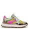 Floris van Bommel Noppi 46.08 leren sneakers taupe/groen/roze