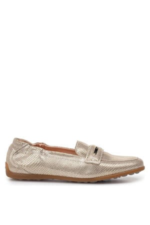 suède loafers goud