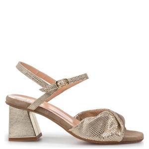 suède sandalettes goud