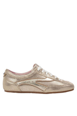 suède sneakers goud