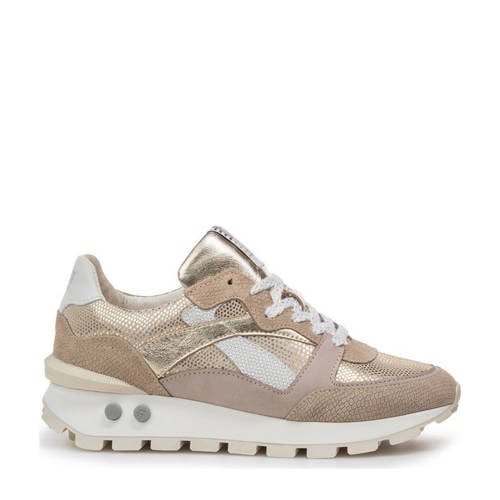 Floris van Bommel Blokki 07.05 leren sneakers taupe afbeelding