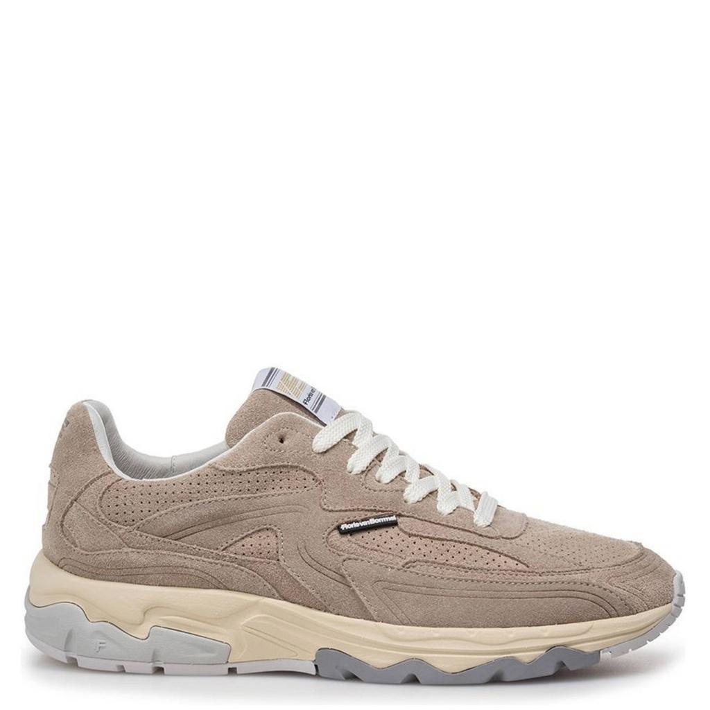 Lichtbruine heren Floris van Bommel suède sneakers met veters