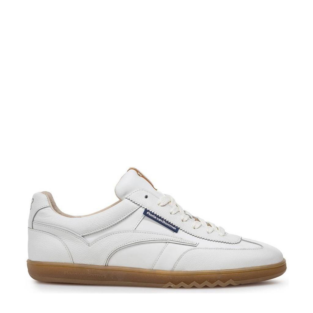 Witte heren Floris van Bommel De Zaler 01.25 leren sneakers met veters
