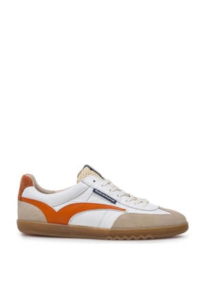 De Zaler 01.17 leren sneakers wit/rood