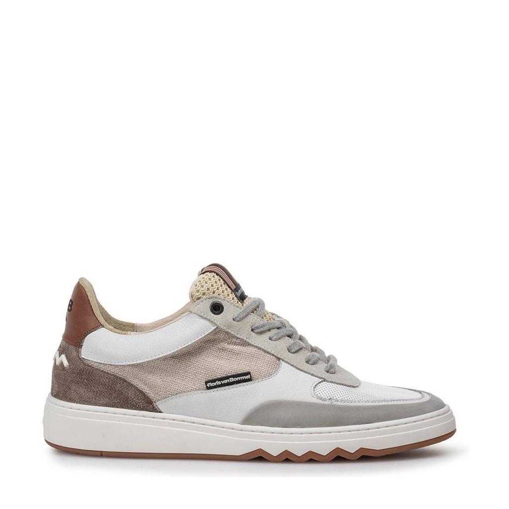 Witte heren Floris van Bommel De Kupster 05.23 leren sneakers met veters