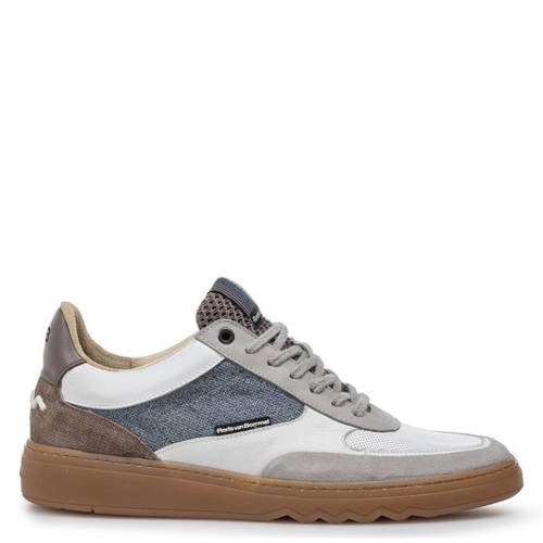 Floris van Bommel suède sneakers lichtgrijs/blauw afbeelding