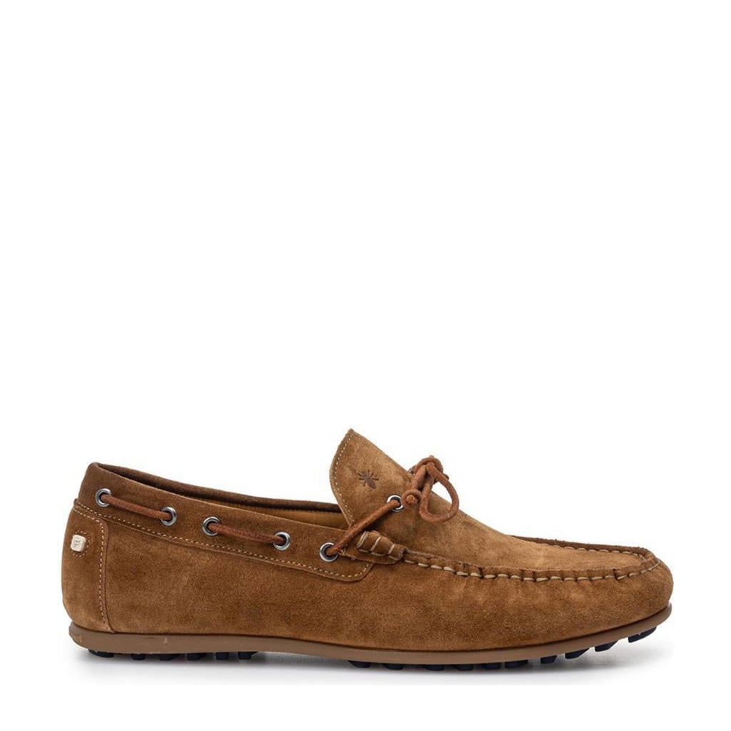 Cognackleurige heren Floris van Bommel De Drijver 01.15 suède mocassins