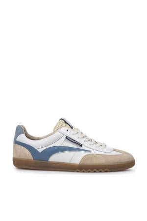 De Zaler 01.18 leren sneakers wit/beige/blauw