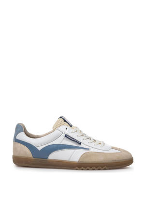 De Zaler 01.18 leren sneakers wit/beige/blauw