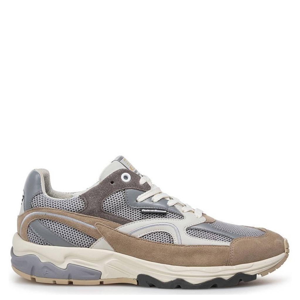 Lichtbruine heren Floris van Bommel suède sneakers met veters