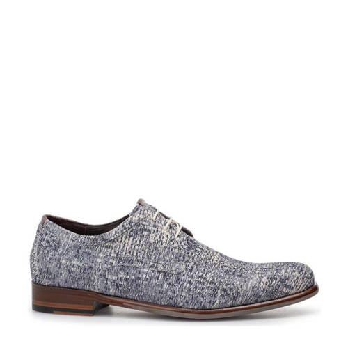 Floris van Bommel De Draver 03.26 suède veterschoenen blauw afbeelding