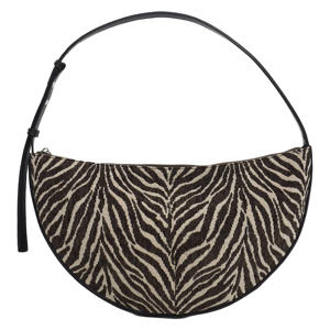 schoudertas TSCURLY met zebraprint ecru/bruin