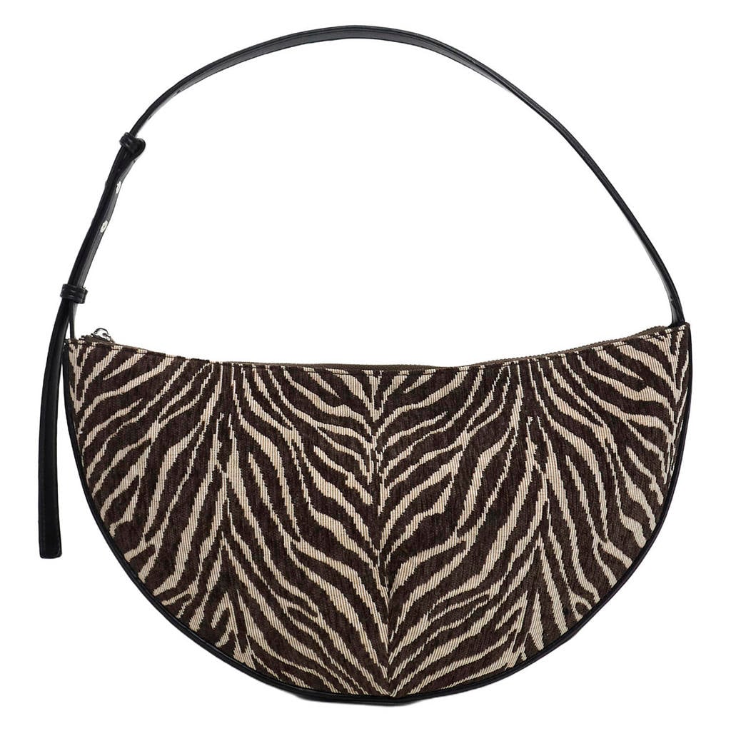 TOPSHOP schoudertas TSCURLY met zebraprint ecru/bruin