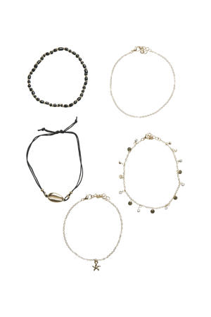 enkelbandje PCVILNA - goudkleurig (set van 5)
