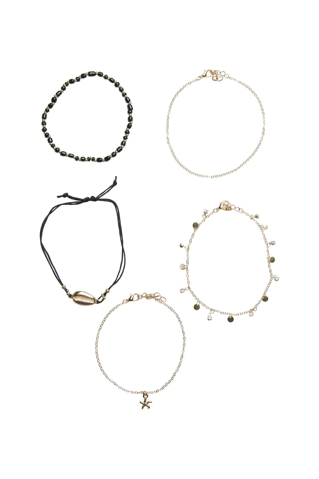 PIECES enkelbandje PCVILNA - goudkleurig (set van 5)